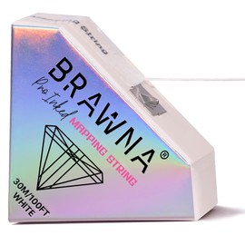 BRAWNA | Hilo blanco de Mapeo para Cejas, 30 Metros, pre entintado, increible para Microblading, Maquillaje permanente y laminado de cejas