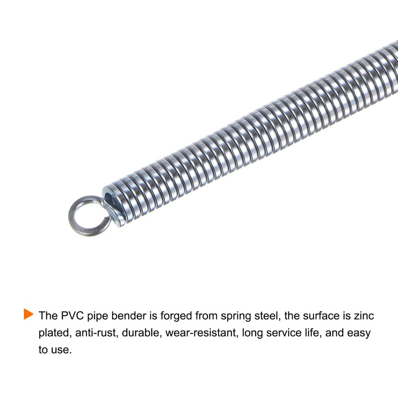 HARFINGTON PVC Spring Tube Bender 12.4mm OD 550mm Long Zinc