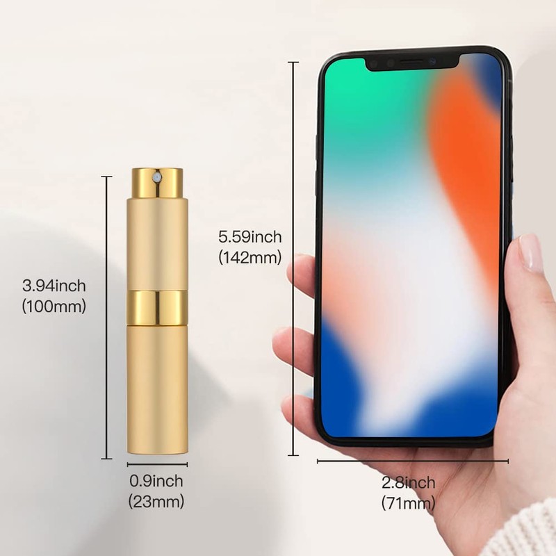 LISAPACK 8ML Atomizer Perfume Spray Bottle for Travel, Empty Refillable