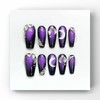 Wsliana Handmade Press On Nails - Purple Ballerina Shape with