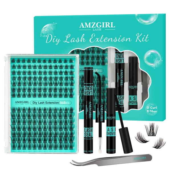 Lash Extension Kit,168Pcs DIY Eyelash Clusters with Bond and Seal