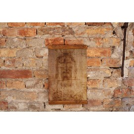 The Shroud of Turin, Jesus Christ, Antique Aged Jesus Face of The Old Linen Holy Bible, Perfect Gift, Wood Framed Canvas Print size: - 8.7" x 11.8" (22cm x 30cm)