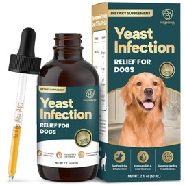 Yeast Infection Treatment for Dogs Drops (7 in 1 Formula) Soothes Itchy & Irritated Skin, Improves Skin and Coat, Dog Yeast Infection Treatment & Anti Yeast Drops for Dogs