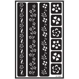 Armour Etch Over N Over Stencil, Floral Borders