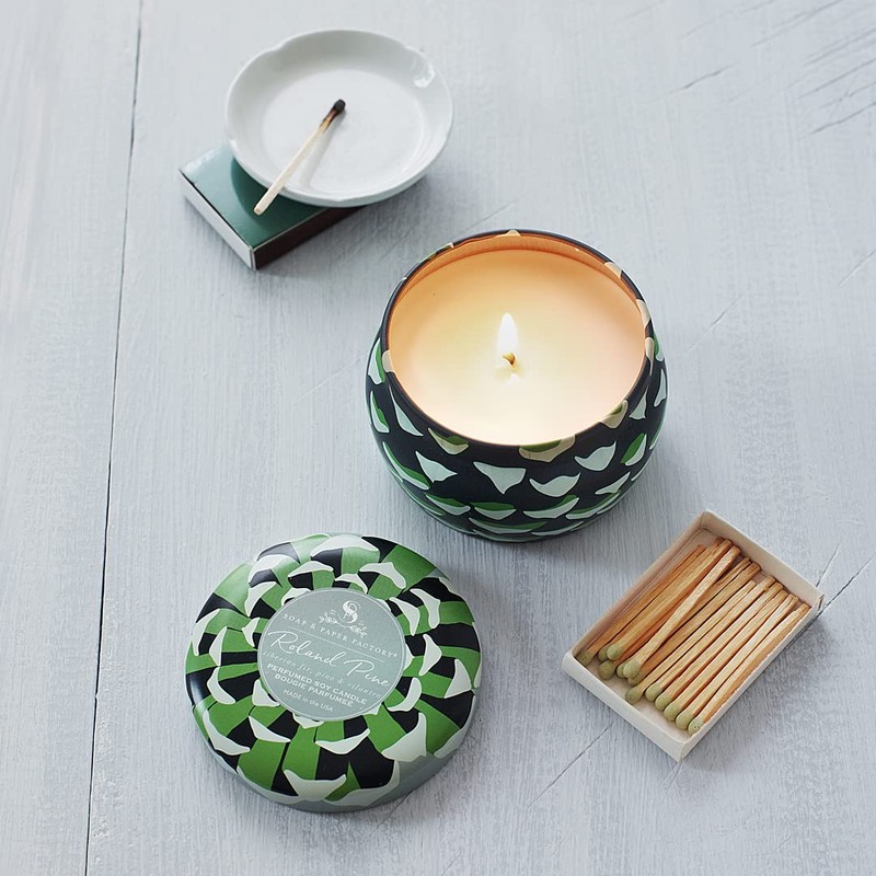 Soap And Paper Factory, Candle Tin Roland Pine 3 Ounce