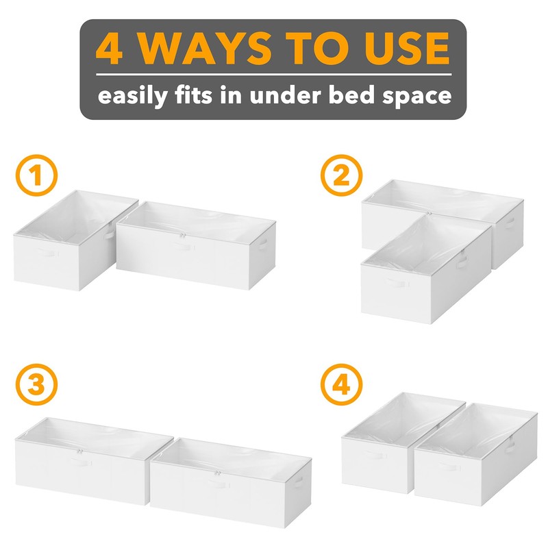SpaceAid 2 Pack 10" High Under Bed Storage Containers, Large