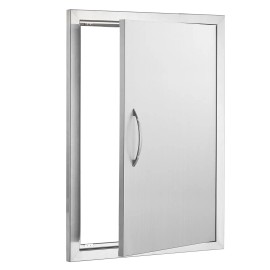 Single Outdoor Kitchen Stainless Steel Flush Mount Door 20W X 27H Inch BBQ Access Door Vertical Door Handle Wall BBQ Accessoriessize: Size 20 x 27 inches