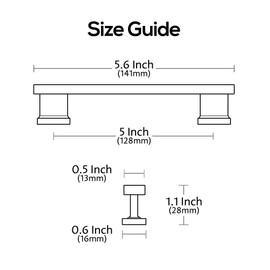 Alzassbg 5 Pack Champagne Bronze Cabinet Pulls, 5 Inch(128mm) Hole Centers Cabinet Handles Kitchen Hardware for Cabinets and Drawers AL3061TGP