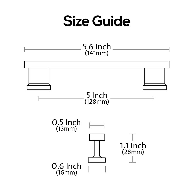 Alzassbg 5 Pack Champagne Bronze Cabinet Pulls, 5 Inch(128mm) Hole
