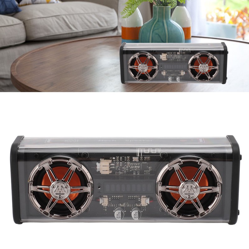 Transparent Bluetooth Speaker 2x5W Subwoofer Portable Wireless Bluetooth 5.3 Speakers
