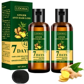 2 Flaschen Hair Growth Serum,Haarwachstum Serum,Ginger Haarwuchsöl,Gegen Haarausfall Öl,mit 1 Kopfmassagegerät,Ingwerextrakt,Schnelle Wirkung,Haarausfallbehandlung für Männer und Frauen