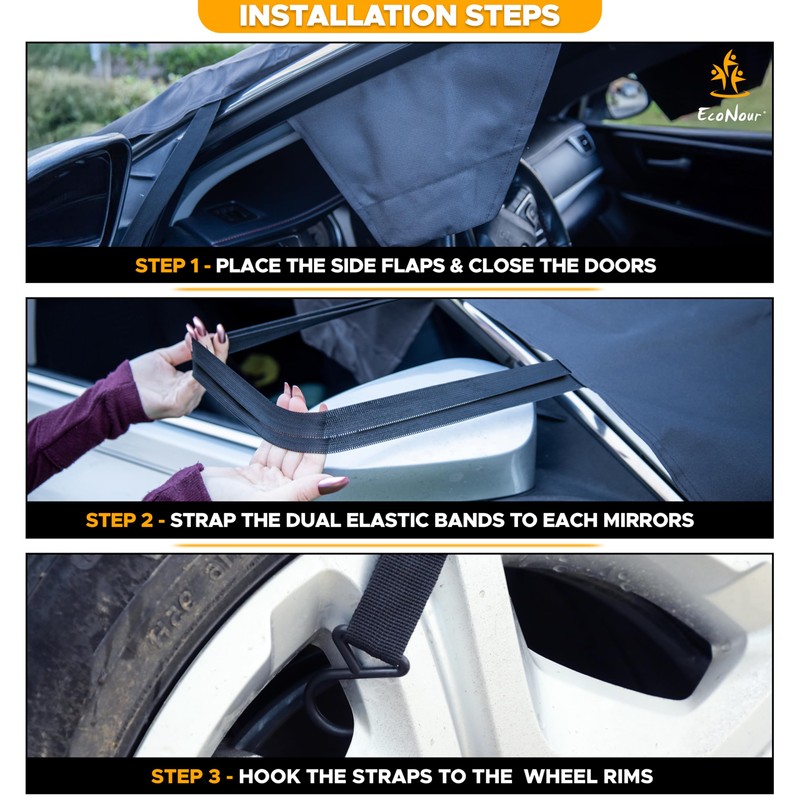 EcoNour Windshield Cover for Ice and Snow | Durable Frost