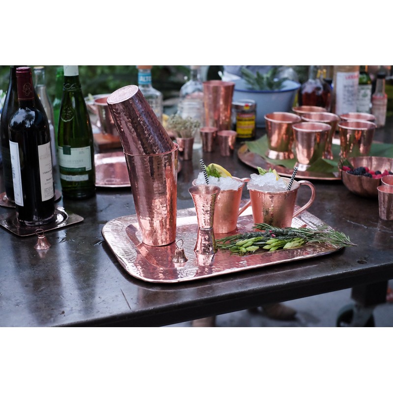 Sertodo Copper Boston Shaker Set, Solid Copper, Heavy Gauge, Hand