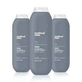 Method- Contiene (3) botellas de 14 onzas de champú  acondicionador 2 en 1 para hombres.