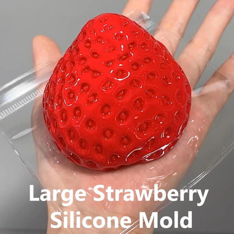Large 3D Strawberry Silicone Mold Vivid Strawberry Fruit Chocolate Candy