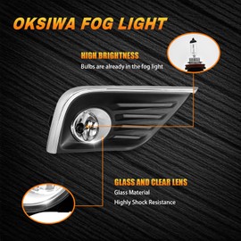 OKSIWA Halogen Fog Lights for Nissan Altima Sedan 2016 2017 2018,Front Bumper Fog Lamp Assembly Kit with Wiring Harness, Switch, Plug and Play,Clear Lens