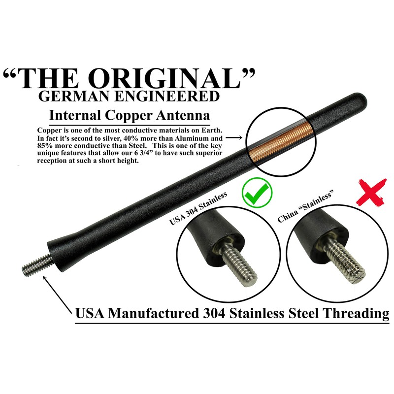 AntennaMastsRus - The Original 6 3/4 Inch is Compatible with