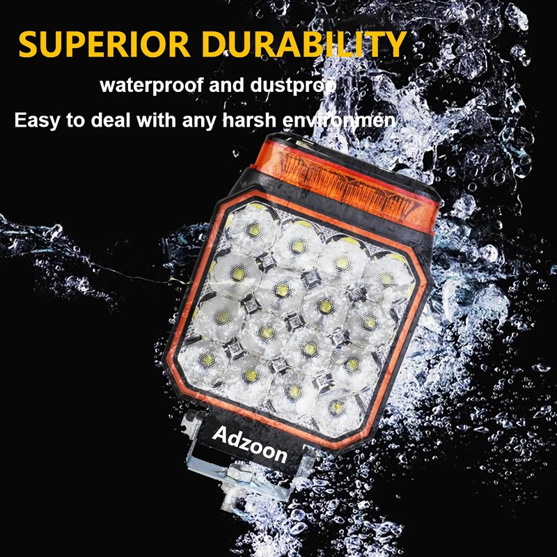 Adzoon 4 inch Strobe Lights for Trucks, Amber Warning Flashing