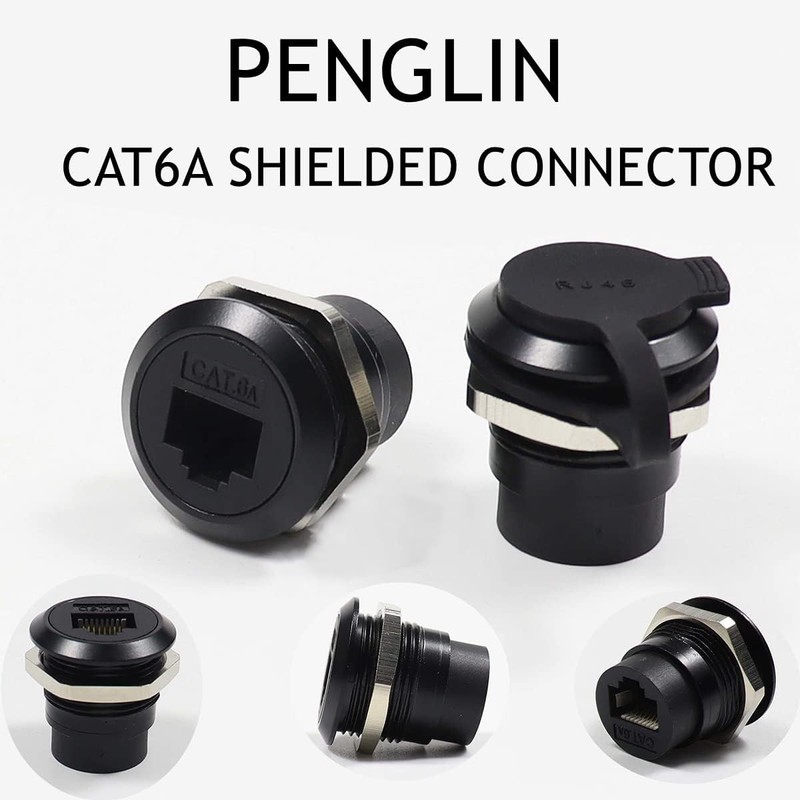 PENGLIN 5PCS Waterproof RJ45 CAT6A/6/5E Panel Mount Connector