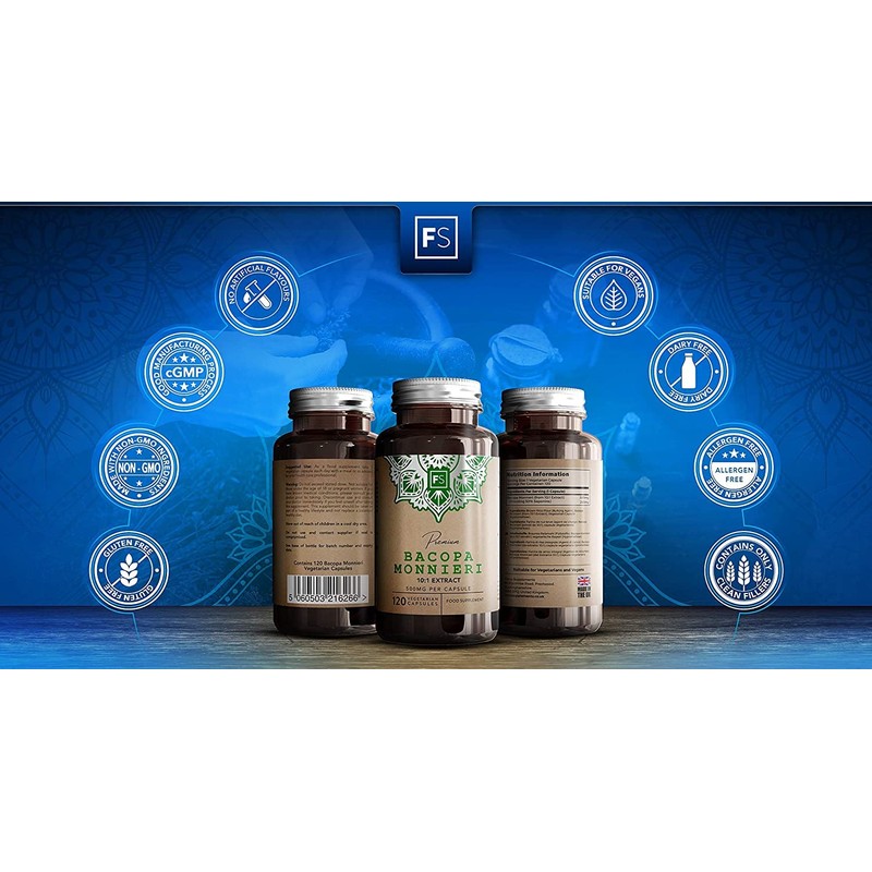 FS Bacopa Monnieri Capsules - 500mg Per Serving | 120