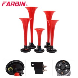 FARBIN Air Horns La Cucaracha Musical Horn Music Sound with Compressor, Red 12v