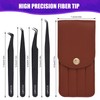 Fiber Tip Lash Tweezers for Eyelash Extension, High Precision Eyelash