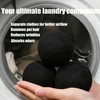 6 Pack Wool Dryer Balls, Black, 2.75 in/7 cm