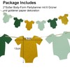 Prestrung Babyparty Deko Onesies-Banner Neutrale Girlande Grün Gold Baby Shower