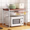 Microwave Stand 2 Tier Metal Wood Kitchen Countertop Shelf Organizer