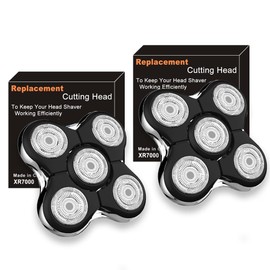 XR7000 Replacement Heads for Re-mington Head Shaver, 5 Rotary Blades Replacement Cutter Head, Compatible with Re-mington XR7000, Restores Shaving Performance, Easy to Install (2 Packs)