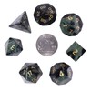 KYEYGWO Kambaba Jasper Crystal Polyhedral Dice Set, 7 Pieces Reiki