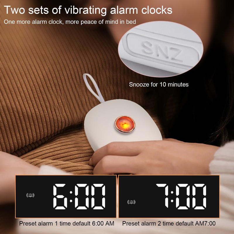 Digital Alarm Clock Portable LED Rechargeable 1200MAH Kid Lock Three