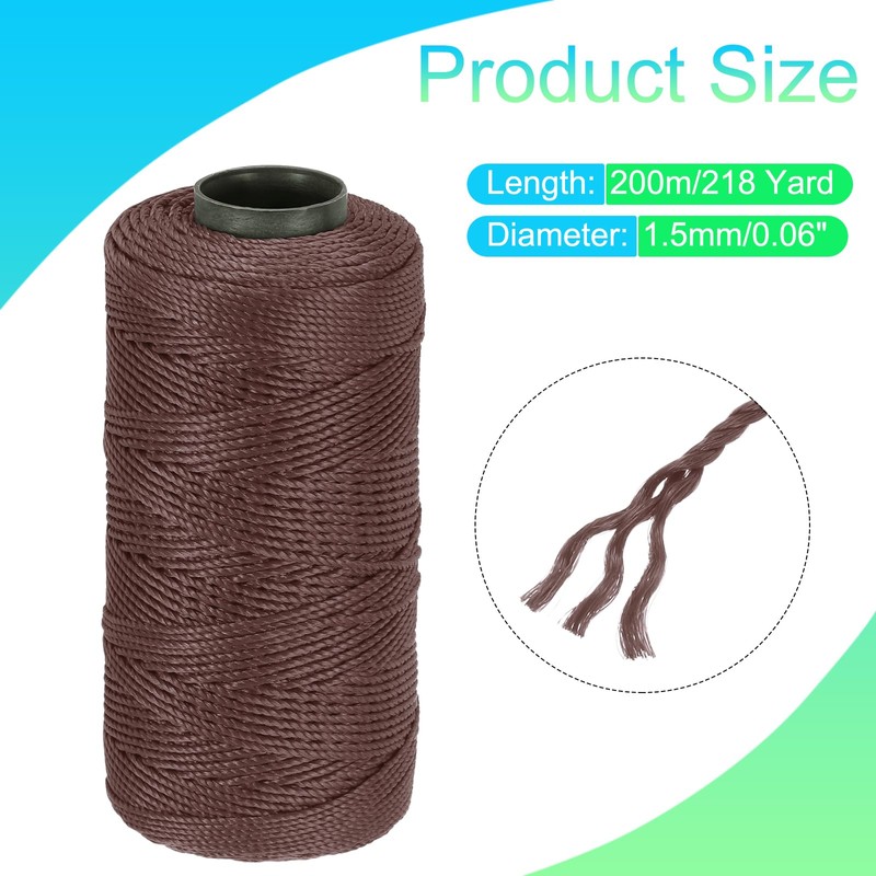 MECCANIXITY Nylon String 3 Strands Twisted Mason Line 1.5mm x