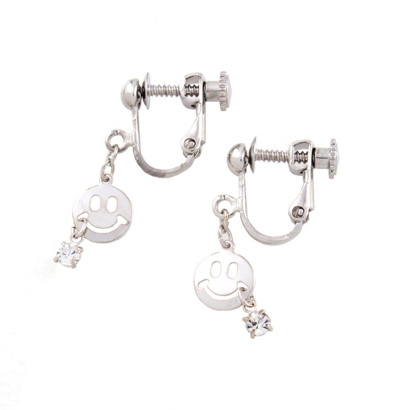 Nico-chan Earrings (e0006), Silver, Quartz