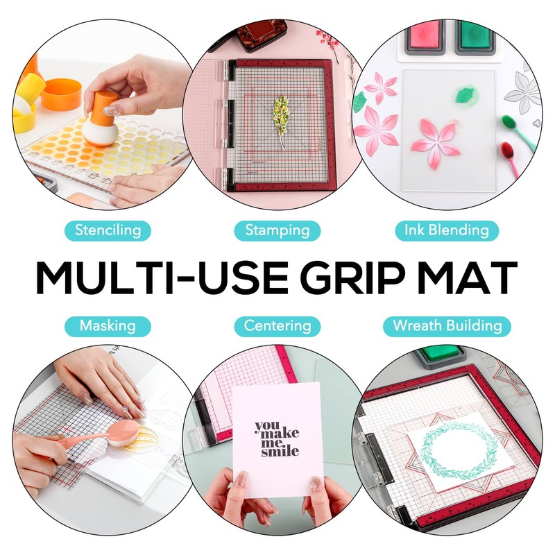 OTCRAFT 3Pcs/Set 4.75x6inch Multi-Use Non-Slip Sticky Mats Fit in Stamp