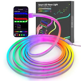 Kangtaixin Kangtaixin Neon LED Strip 3m, Flexible Neon LED Streifen mit App-Steuerung, 5V RGB LED Band Neon Seil Lampe, DIY-Formen, Musik Sync, Neon LED Lichtband fr Wohnzimmer, Schlafzimmer, Wand, Gaming Deko