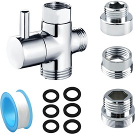 aupawdy Shower Diverter Valve, Shower Attachment for Bath taps Shower Head Adapter Diverter ValveAdapter Replacement Part for Kitchen or Bathroom Sink Faucet Mental Adapter