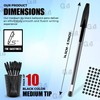 G4GADGET Premium Pack of 10 Black Biro Ballpoint Pens -