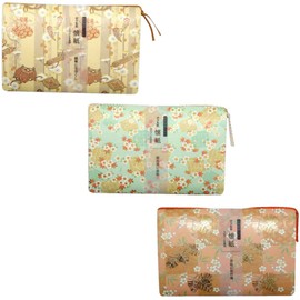 Kamiiso Japanese Washi Kaishi Kimono Beauty Kaishi with Case 3 Pieces (Banded Plum Blossoms, Spring & Autumn, Checkerboard with Shochikubai) Set of 20 x 3