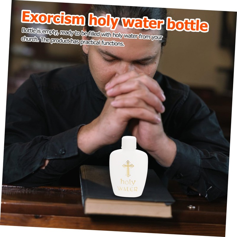 ORFOFE 6pcs Holy Water Bottles Refillable Containers Cross Design for