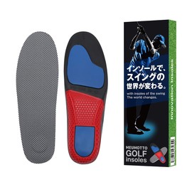 MEUMOTTO ゴルフ インソール【プロ推奨】中敷き 衝撃吸収 長時間サポート (L(26.5〜28㎝), ブラック×レッド)