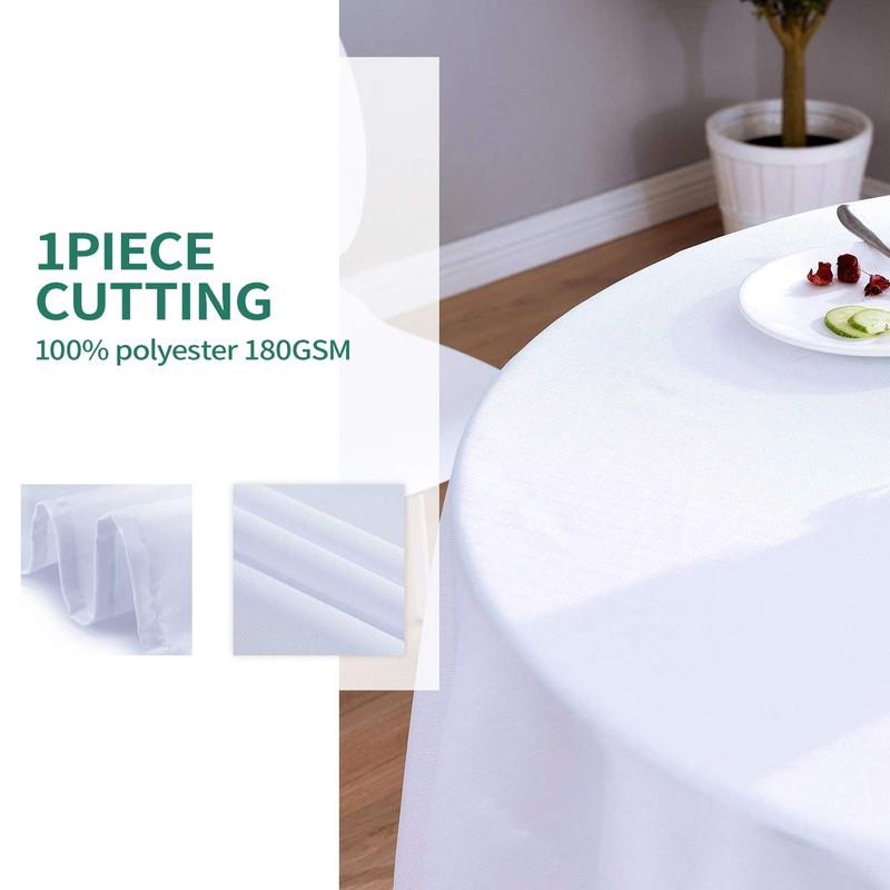 Surmente Tablecloth 90 Inch Round Polyester Table Cloth for Weddings,