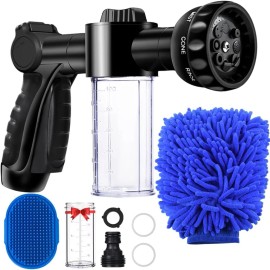 EVILTO High Pressure Garden Hose Nozzle, 8-Way Spray Pattern