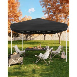10x10FT Pop Up Canopy with Portable Bag, Black