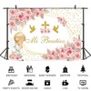 ASDCXZ 7x5ft Mi Bautizo Backdrop Boho Baptism First Holy Communion