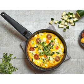ZAVOR Noir 8 Inch Skillet - Premium Cast Aluminum with Titanium-based Nonstick Ceramic Coating & Removable Handles - Ultra Lightweight - Oven & Induction Ready | Noir Collection (ZCWNR25)