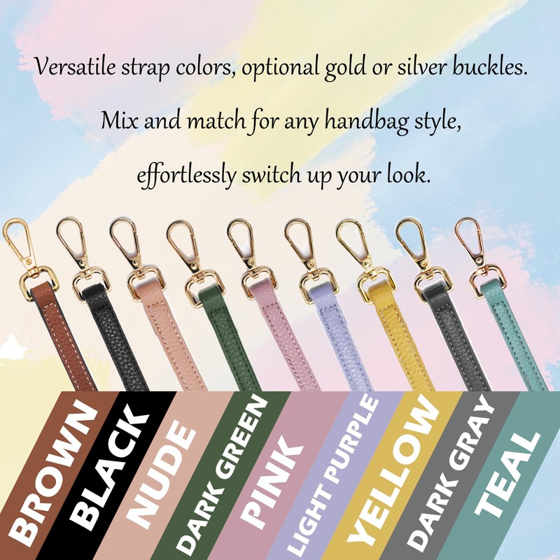 Bag Strap Leather Bag Strap Handle Black Gold Leather Strap