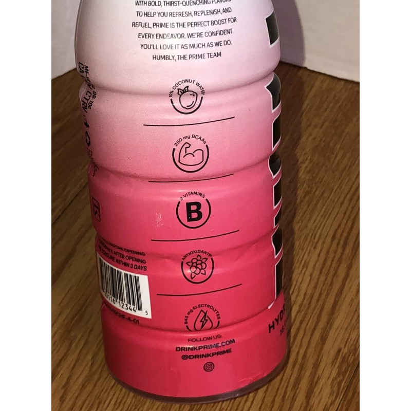 PRIME Hydration Drink CHERRY FREEZE Limited Color Change Label 16.9oz