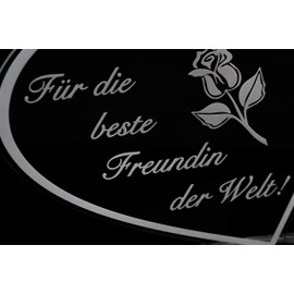 Acrylic Heart Sign "Für die beste Freundin der Welt" [German Language] Perfect for Birthday or Christmas, Laser Engraved, Gift, 205mm x 170mm (For the Best Friend in the World)