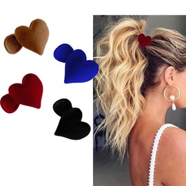 Heart Hair Claw Clips Medium High Ponytail Hairpins Small Claw Clips for Women Girls Hair Accessories Non-Slip Heart Claw Clip for Thick Long Hair
